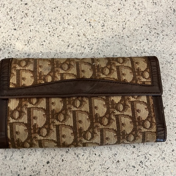 Dior Bags Vintage Christian Dior Cd Brown Canvas Leather Checkbook